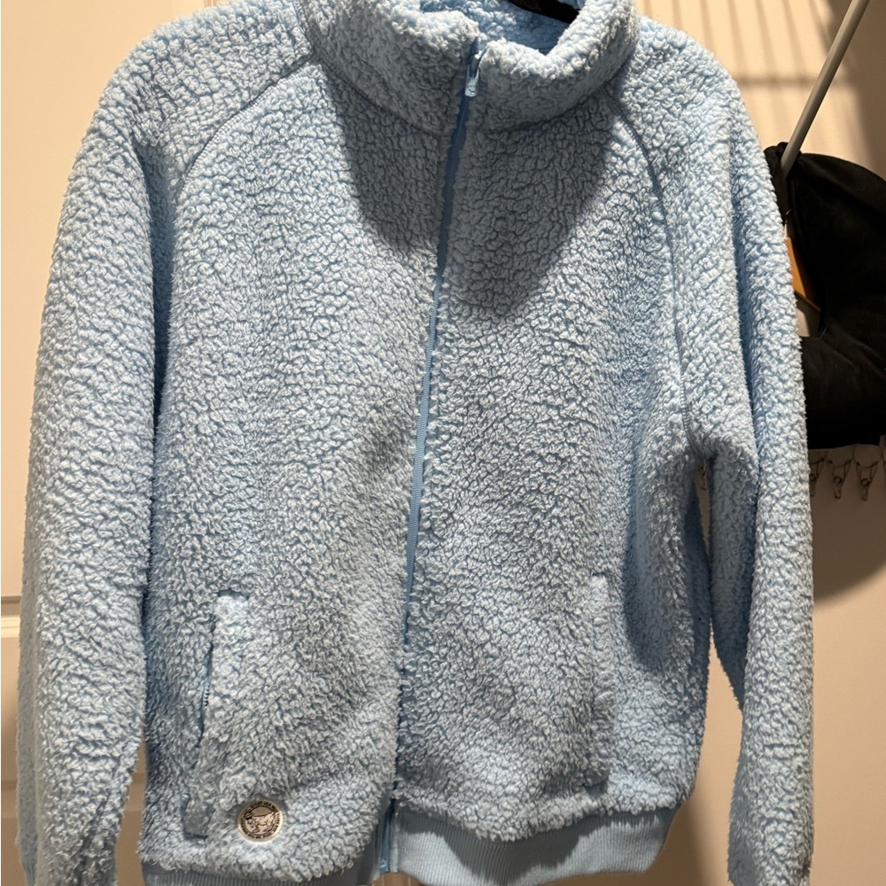 Women's Light Blue Sherpa Jacket